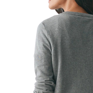 Cardigan gris en coton doux et riche en fibres, col rond, manches longues, boutons sur le devant, tricoté avec poches, pour la vente en gros de vêtements en vrac. - Product Image 5