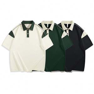 Unisex Short-Sleeved Casual for Polo <b>Collar</b> <b>T</b>-<b>Shirt</b> Custom Logo Top Ranking Solid Design Knitted Fashionable Blank <b>T</b>-<b>Shirts</b> - Product Image 1