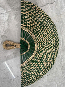 Éventail ovale en jonc de mer tressé naturel, portable, pour la plage et les fêtes, rafraîchissant, exportateur et fabricant en gros du Vietnam - Product Image 5