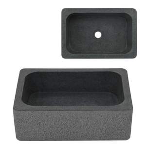 Lavabo de Baño Riverstone Negro de 17.7"x11.8"x5.9" - Product Image 1