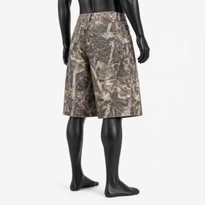 Summer Casual Vintage Distressed Baggy Camo Cargo <b>Shorts</b> <b>for</b> <b>Men</b> Custom <b>Camouflage</b> 100% Cotton Solid Pattern Streetwear Style - Product Image 3