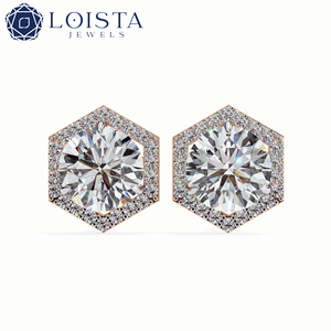Diamant de laboratoire rond taille brillant pour boucles d'oreilles de fiançailles avec certificat IGI, bijoux de luxe pour femme - Product Image 2