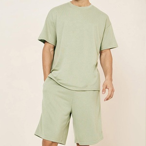Conjuntos de pantalones cortos deportivos para hombre de algodón transpirable de alta calidad, recién llegados, conjunto de camiseta y pantalones cortos para hombre, conjuntos de pantalones cortos casuales de verano, OEM - Product Image 3