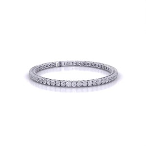 18K White Gold Plated CZ Diamond Tennis Bracelet Single Row <b>Round</b> Cut 4 Prong Setting Luxury Women Bracelet Wholsale - Product Image 1