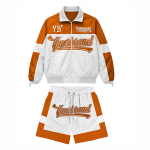 Ensemble de blousons universitaires Yourbrand pour hommes – Blanc et bleu, coupe sport, coupe-vent, fermeture éclair frontale, logo, idéal pour l'automne - Product Image 3