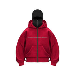 Lightweight Oversized Streetwear <b>Zip</b> <b>Up</b> Mask Ninja Hoodie Winter Custom Logo Design Breathable Balaclava Hoodies - Product Image 2