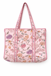 Bolsas de Mano de Algodón Estampadas a Mano para Verano, Bolsas de Compras Premium de Jaipur con Cierre de Cremallera, Gran Capacidad, Cadenas, India - Product Image 5