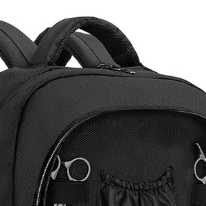 Sac à dos portable de grande capacité pour barbier et cosmétiques, rangement extérieur pour coiffeur avec 2 plateaux, trousse de maquillage en nylon - Product Image 4