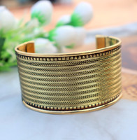 Bracelet de poignet réglable en laiton de créateur antique Bracelet à bout ouvert avec menottes