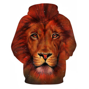 Sweat-shirt à capuche surdimensionné pour homme avec logo personnalisé imprimé Lion, impression en relief - Product Image 2