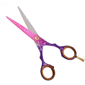 Tijeras de Peluquería Profesionales Duraderas de Acero Inoxidable con Cuchilla Afilada de 28 Dientes para Diestros, Mango Largo, Uso en Salón, Color Arcoíris - Product Image 5