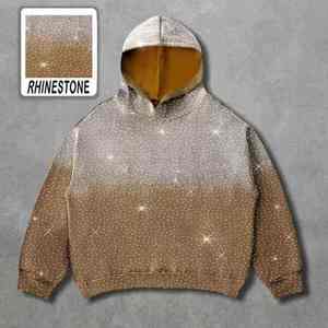 เสื้อสเวตเชิ้ตผู้ชายสีน้ำตาลลายจุดถักนิตติ้งทรงปกติสไตล์ลำลองสำหรับฤดูใบไม้ร่วง ผ้าฝ้าย 100% ลายพิมพ์ - Product Image 5