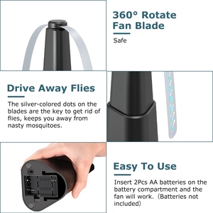 Ventiladores de mesa alimentados por batería de 4 Uds., repelente de moscas, disuasorio de insectos, ventiladores colgantes para comida para fiesta, barbacoa, Picnic, Camping - Product Image 4