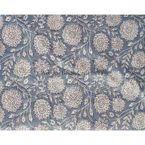 ผ้าฝ้ายแท้ 100% พิมพ์ลายบล็อก เป็นมิตรกับสิ่งแวดล้อม ระบายอากาศได้ดี แห้งเร็ว น้ำหนักเบา ผ้าทอลายไขว้ จากรัฐราชสถาน สำหรับเสื้อผ้าสตรีและเด็กผู้หญิง - Product Image 5