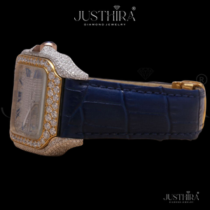 Indian Manufactured Luxury Moissanite Diamond <b>Watch</b> for <b>Men</b> Stainless Steel <b>Waterproof</b> Wristwatch Available At Best Price - Product Image 4