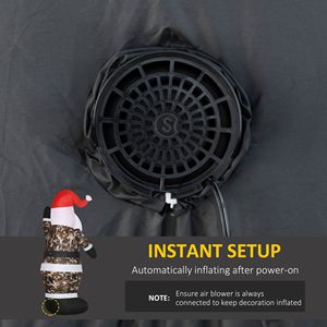 Babbo Natale Gonfiabile con Luci LED da 8 Piedi, Decorazioni Natalizie da Esterno con Motivo Mimetico, Addobbi Gonfiabili per Giardino - Product Image 6