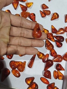 Piedras Preciosas de Ámbar en Forma de Lágrima Hechas a Mano, Color Rojo Anaranjado Pulido, Piedras Sueltas Naturales, Suministros para la Fabricación de Joyería al por Mayor - Product Image 3