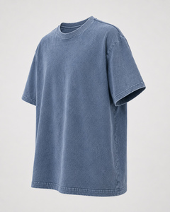 Camiseta para Hombre Sunfade, Corte Holgado, Algodón Grueso de 380g, Ecológica, Transpirable, Lavado Vintage, Estilo Urbano, Venta al Por Mayor OEM - Product Image 2
