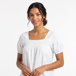 Blusa Casual de Verano para Mujer, Mini Top Floral de Algodón con Hombros Fruncidos, Elástica, OEM ODM, Venta al por Mayor de Fábrica, Logotipo Personalizado |   MOQ bajo - Product Image 2