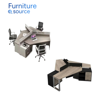 Bureau de bureau de poste de travail de haute qualité-Finition contreplaqué/HPL avec panneau avant brillant et caractéristiques LED pour des meubles de bureau élégants - Product Image 3