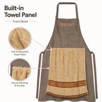 Tablier de cuisine amusant sans manches pour homme avec serviette intégrée, résistant à l'huile et sangle de cou réglable - Vente en gros