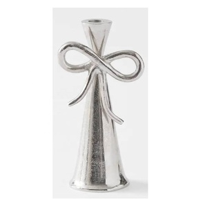 Hot Selling Bow Design Taper Aluminum <b>Candle</b> Holder Christmas Valentine's Day Centerpiece Pillar <b>Candle</b> Mantels Consoles Shelves - Product Image 4