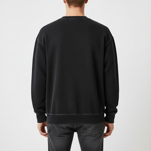 Sudadera Básica Premium para Hombre, Bordada, Lavado Ácido, Cuello Redondo, Corte Holgado, Estilo Urbano, Cómoda, Hip Hop - Product Image 5