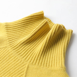 Pull en maille à col roulé pour femme, couleur unie, manches longues, décontracté, hiver, 100% acrylique, anti-boulochage, coupe classique - Product Image 6