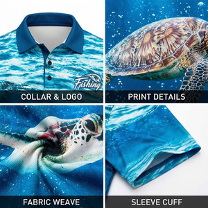 Derniers modèles de t-shirts de pêche unis à sublimation, manches courtes, séchage rapide, imperméables, protection UV UPF 50, polos d'été OEM - Product Image 6