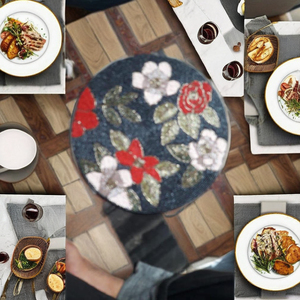 Mantel Individual Ovalado de 14-15 Pulgadas Hecho a Mano con Cuentas, Técnica de Jacquard de Algodón Bordado, Antideslizante, Lavable, Ecológico para el Hogar - Product Image 2