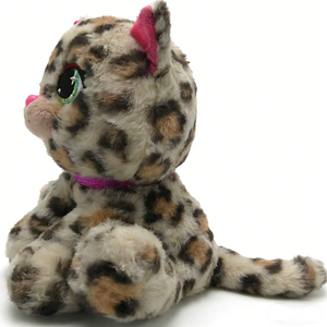 Peluche de gato con estampado de leopardo personalizado, lindo gatito de peluche con manchas, muñeco de gato de ojos grandes, peluche de gatito con brillantina. - Product Image 1
