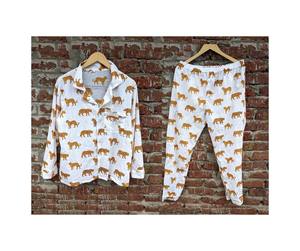 Ensemble pyjama en coton noir à fleurs, style indien, pour femmes - Product Image 6