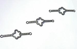 Connecteur Pavé de Diamants Plaqué Argent 925, Taille 48x15MM, Pierres Précieuses Red Mountain CON030, Boîte pour Fabrication de Bracelets - Product Image 3