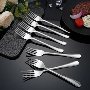 Fourchettes à dîner en acier inoxydable, finition miroir, style simple, ensemble de couverts pour mariage, 4 pièces - Product Image 5