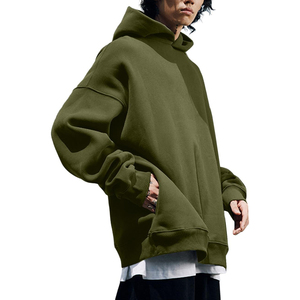 Hot Sale Thick Heavy <b>Weight</b> <b>Blank</b> Hoodie Drop Shoulder Men Sweatshirt Custom Logo French Terry Lightweight Oversized Hoodies - Product Image 1