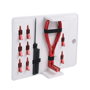 Kit d'outils pour extensions de cheveux TEEJAY H35 RED, pinces en acier inoxydable, peigne de sectionnement, clips pour l'installation et le retrait - Product Image 3