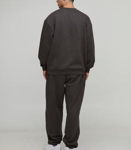 Ensemble de survêtement décontracté pour hommes OEM, sweat à capuche uni et pantalon de jogging évasé, ensembles deux pièces imprimés pour l'hiver - Product Image 2