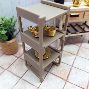 Estante en miniatura a escala 1:12, muebles para casa de muñecas, estante de exhibición de plástico, modelo mini beige para decoración del hogar, para mayores de 14 años - Product Image 3