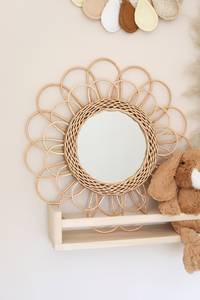 Premium Natural Cane Mirror <b>Frame</b> Handmade Wooden Rattan Mirror <b>Frame</b> With <b>wall</b> Mounted Hook Modern Home Accent - Product Image 2