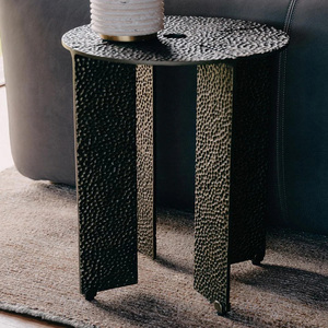 Aluminum Casted for Living Room End <b>Table</b>, Coffee <b>Table</b>, <b>Bedside</b> <b>Table</b> Home Hammered Texture Metal Side <b>Table</b> - Product Image 5