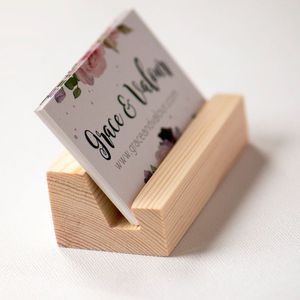 Porte-cartes en bois massif de qualité supérieure, organisateur de cartes de visite pour le bureau et l'espace de travail - Product Image 3