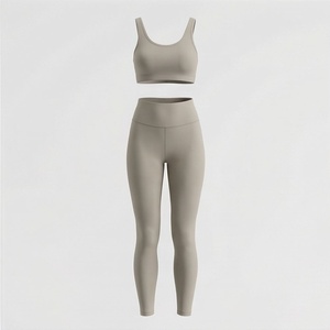 Ensemble de yoga pour femmes à faible MOQ, couleur personnalisée, Spandex Polyester, dernier design, vêtements de sport et de fitness, haut d'entraînement en gros - Product Image 1