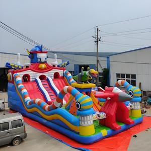 Combo de parque temático de castillo inflable de PVC para exteriores gigante con tobogán de obstáculos para uso en guardería en el hogar - Product Image 6