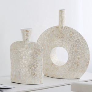 Venta al por mayor vietnamita diseño moderno madre perla jarrones decorativos Decoración de mesa inusual para encimeras o mesas escandinavas - Product Image 1
