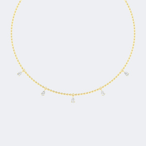 0.95 CTW Pear Prong-Set Dangler Diamond Station <b>Necklace</b> - Product Image 1