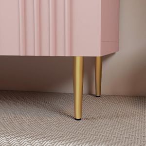 Credenza Moderna da 47 Pollici con 3 Ante, Mobile Decorativo Rosa con Rilievo a Nuvole, Armadietto per Soggiorno - Product Image 5