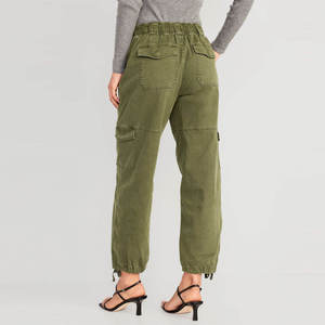 Pantalon décontracté plissé taille haute pour femme, coupe droite, grandes tailles, respirant, séchage rapide, imperméable, avec poches latérales, style urbain printemps - Product Image 3