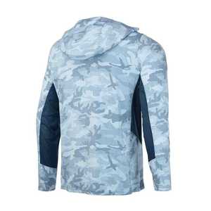 Men's Camouflage Hunting Baselayer Quick Dry Fishing Hoodie Breathable Outdoor Performance <b>Shirt</b> with Integrated <b>Face</b> Mask UV - Product Image 3