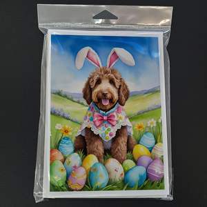 Labradoodle <b>Easter</b> Egg Hunt Whimsical A7 Greeting <b>Cards</b> <b>Pack</b> of 8 Blank Note <b>Cards</b> with Envelopes Size 5x7 - Product Image 3