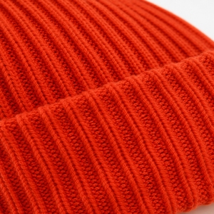 Gorro de Invierno Unisex de Color Sólido, Gorro de Punto con Puño y Rayas en Contraste, Gorro de Punto Cálido Hecho a Mano con Material Acrílico - Product Image 6